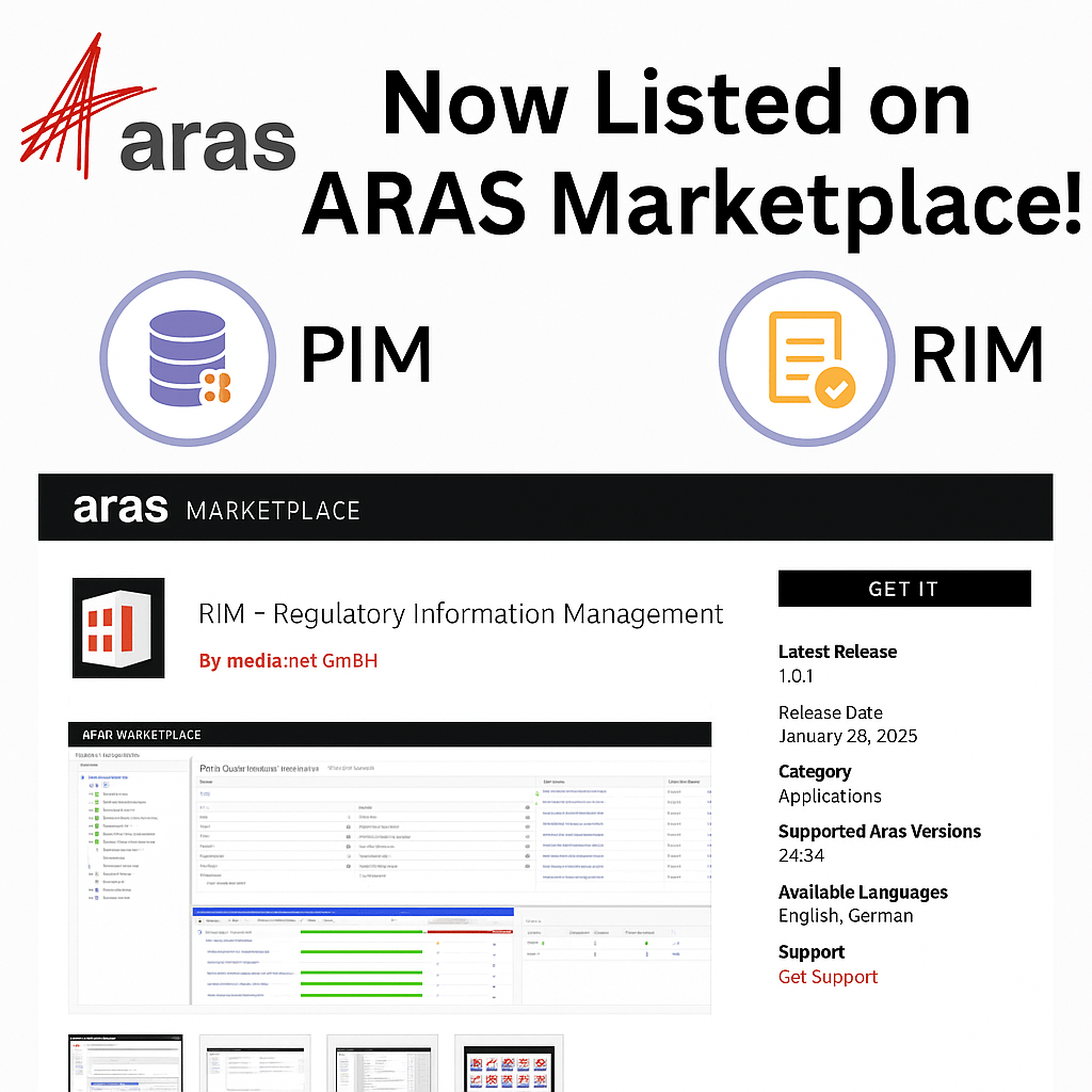 PIM- und RIM-Module jetzt im ARAS Marketplace gelistet - mediatec.net
